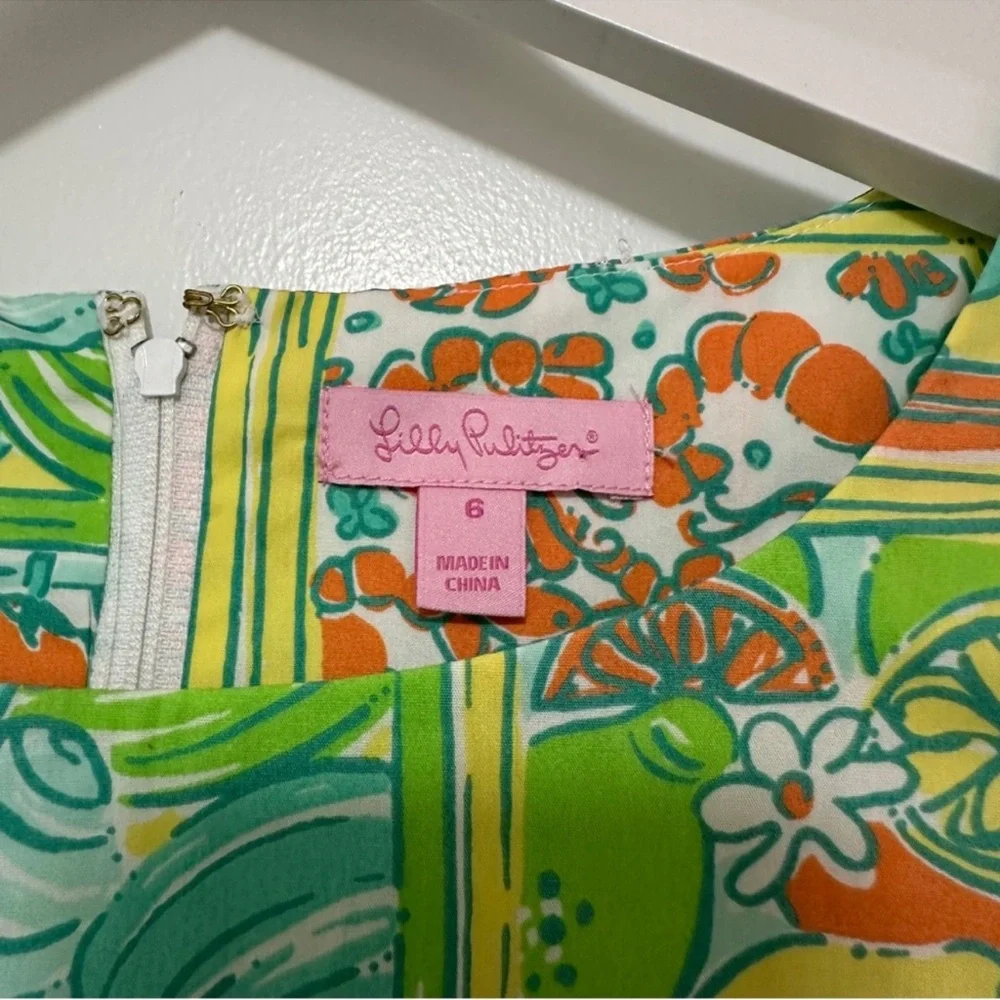 Lilly Pulitzer Classic Shift Dress green blue orange size 6 - Picture 4 of 7